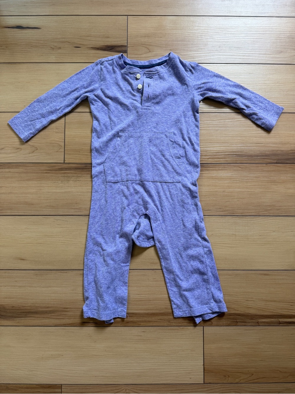Primary Lavender Long-Sleeve One-Piece Bodysuit